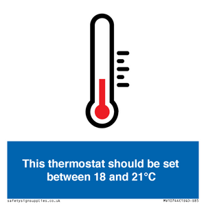 This thermostat should be set between 18 and 21°C